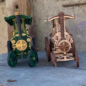 Vintage Steam Tractor Miniature Laser Cut File