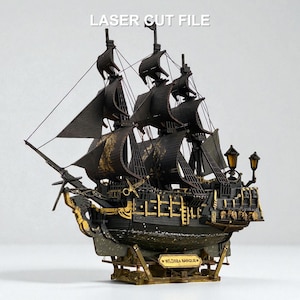 Pirate Ship Laser Cut File | 660+ parts