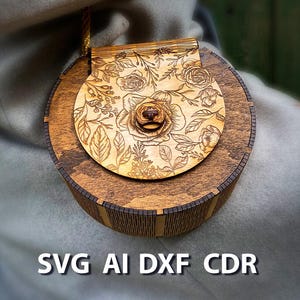 Holz Geldbörse Laser Cut | Handtasche geschnitten Datei | 5 mm, 4 mm, 3 mm Laserschnittdatei