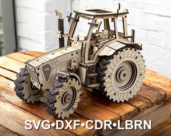 Tractor Laser Cut File: Farm Loader Model (Digital Download)