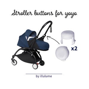 Par de botones de recambio para babyzen yoyo, yoyo 2 y manillar de conexión de cochecito, de color blanco, rosa o azul en material reforzado.