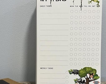 Kids Weekly Chore Checklist Notepad with Magnet in four Designs