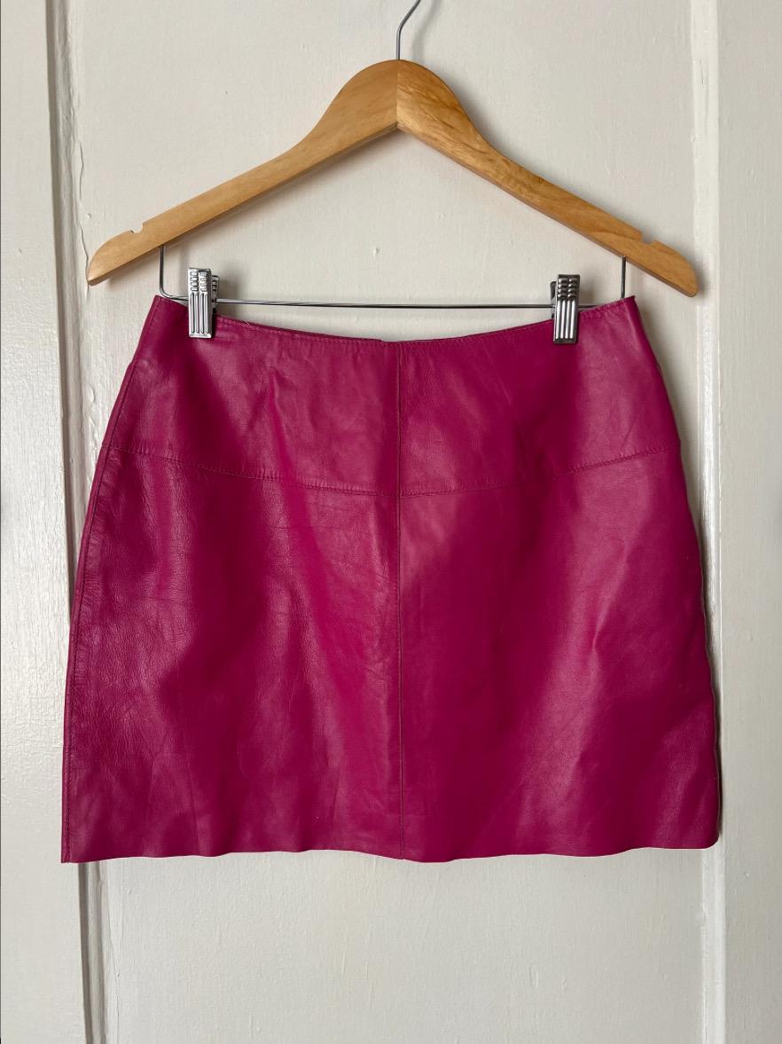 Pink Leather Skirt Etsy UK