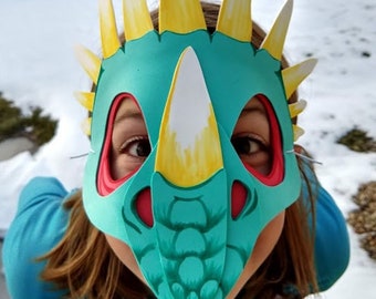 Teal Dragon Mask