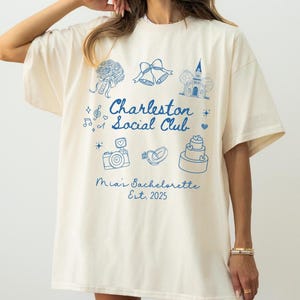 Custom Charleston Bachelorette Shirt, Custom Location Bachelorette Party Shirts,Beach Bach Classy T-Shirt,Luxury Bridal Party,Merch Tropical