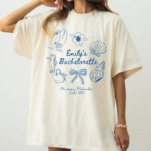 Benutzerdefinierte Küsten Bachelorette Shirt, Coquette Strand Bachelorette T-Shirt, letzte Spritz Bachelorette Geschenk, benutzerdefinierte Strand Shirts, letzter Toast an der Küste