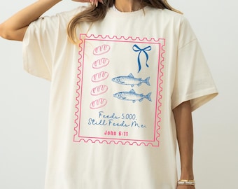 Coquette Fisherman Aesthetic Christian Shirt, Faith Christian Comfort Colors® T-Shirt, Inspirational Gift, Jesus Bible Verse Ocean Lover Tee
