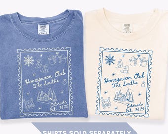 Custom Couples Honeymoon Winter Shirts, Matching Shirts for Couple, Custom Wedding Gift, Honeymoon Gift For Newlywed, Honeymoon Vibes Tee
