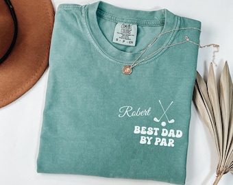 Gepersonaliseerd shirt beste vader, shirt golfvader, vaderdagcadeau, aangepast golft-shirt voor papa, coole vaders club golfliefhebbers, comfortabel kleurenshirt