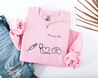 Custom Nurse Sweatshirt, Personalized Gift, Nurse Sweatshirt, Nurse Life Hoodie, Nurse Shirt, Nurse Gift, Nurse Personalized Graduation Gift