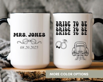 Custom Bride To Be Coquette Mug, Coffee Mug Gift For Bridal Shower,Custom Gift Idea For Bride To Be,Cute Mug For Future Mrs, Engagement Gift