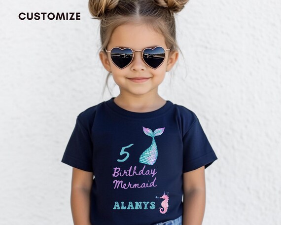 Birthday Solid T-Shirts For Men Mermaid Girl ... - Halo ARC