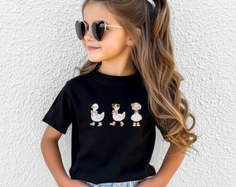 面白いグースキッズシャツ、グースガールTシャツ、グースキッズギフト、面白い農場の動物シャツ、女の子へのかわいいギフト、女の子の誕生日Tシャツ、孫へのギフト