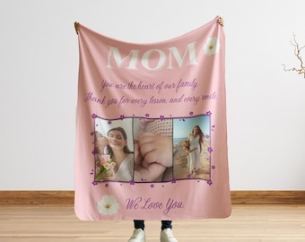 Benutzerdefinierte Foto Muttertag Decke, Mom Decke, personalisierte Decke für Mama, Mama Geburtstagsgeschenk, Bild Decke, Foto Decke Geschenk für Mama