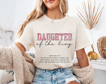 Daughter of the King Shirt, Child of God Tee, Love Like Jesus Shirt,Christian Merch, Christian Gift,Faith Shirt, Bible Verse Shirt,Women Tee