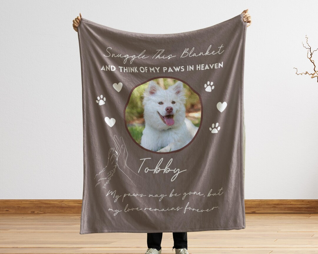 Personalized Pet Memorial Photo Blanket Gift, Dog Loss Pet Memory Gifts ...