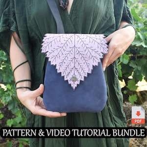 Raspberry Leaf Shoulder Bag Pattern – DIY Leather Bag Tutorial + Video – Fairycore, LARP & Cottagecore Accessory
