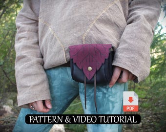 Blatt Gürteltasche Schnittmuster - DIY Feen Gürteltasche, Woodland Cosplay (PDF Pattern)