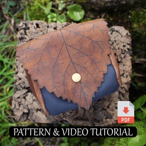 リーフポーチの縫製パターン - DIYレザーバッグまたはヴィーガンバッグ（PDFパターン）