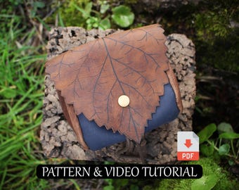 Blatt Beutel Schnittmuster - DIY Leder oder Vegan Tasche (PDF-Muster)