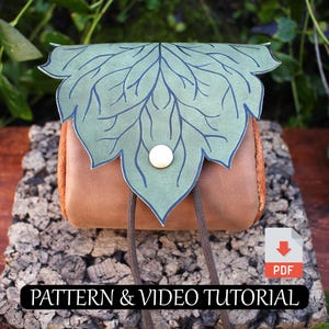 Grüne Gürteltasche PDF Anleitung | Leder Muster | Vegan Leder | Gürteltasche Elfe | Renaissance Messe Gewand | DIY Blatt Bauchtasche | Hüfttasche