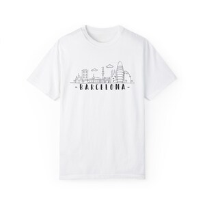 Barcelona Skyline Grafik-T-Shirt, perfekt für Reisende, Souvenir-Geschenk, Freizeitkleidung, Sommermode, Urban Style, Adventure Tee