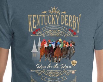 Kentucky Derby T-Shirt Grafikdesign, Unisex T-Shirt, 151 Derby, Derby Party Tees, Lauf für die Rosen, Pferderennen-Enthusiasten-Shirts, Pferd