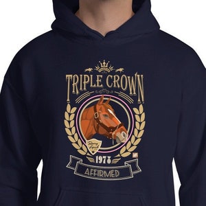 Affirmed Triple Crown Winner 1978 | Equine T Shirt Hoodie Designs | Famous Horses | Unisex Hooded Sweatshirt |