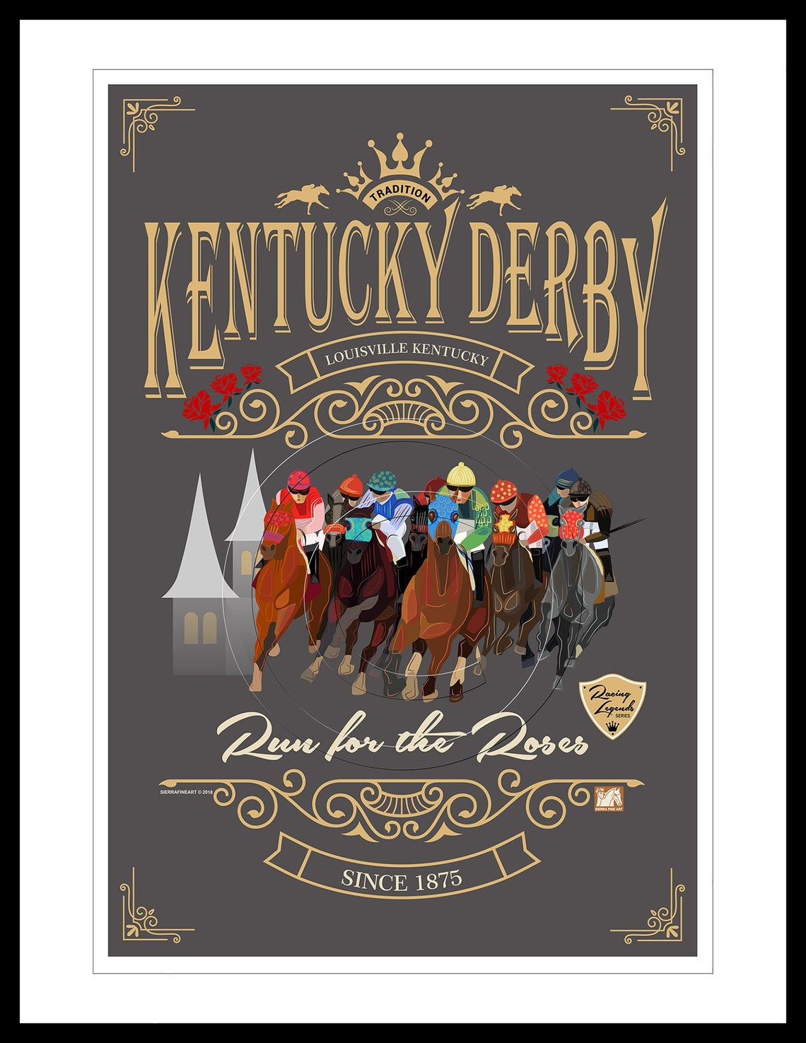Kentucky Derby Race Vintage Poster Design Thoroughbreds Racing Etsy