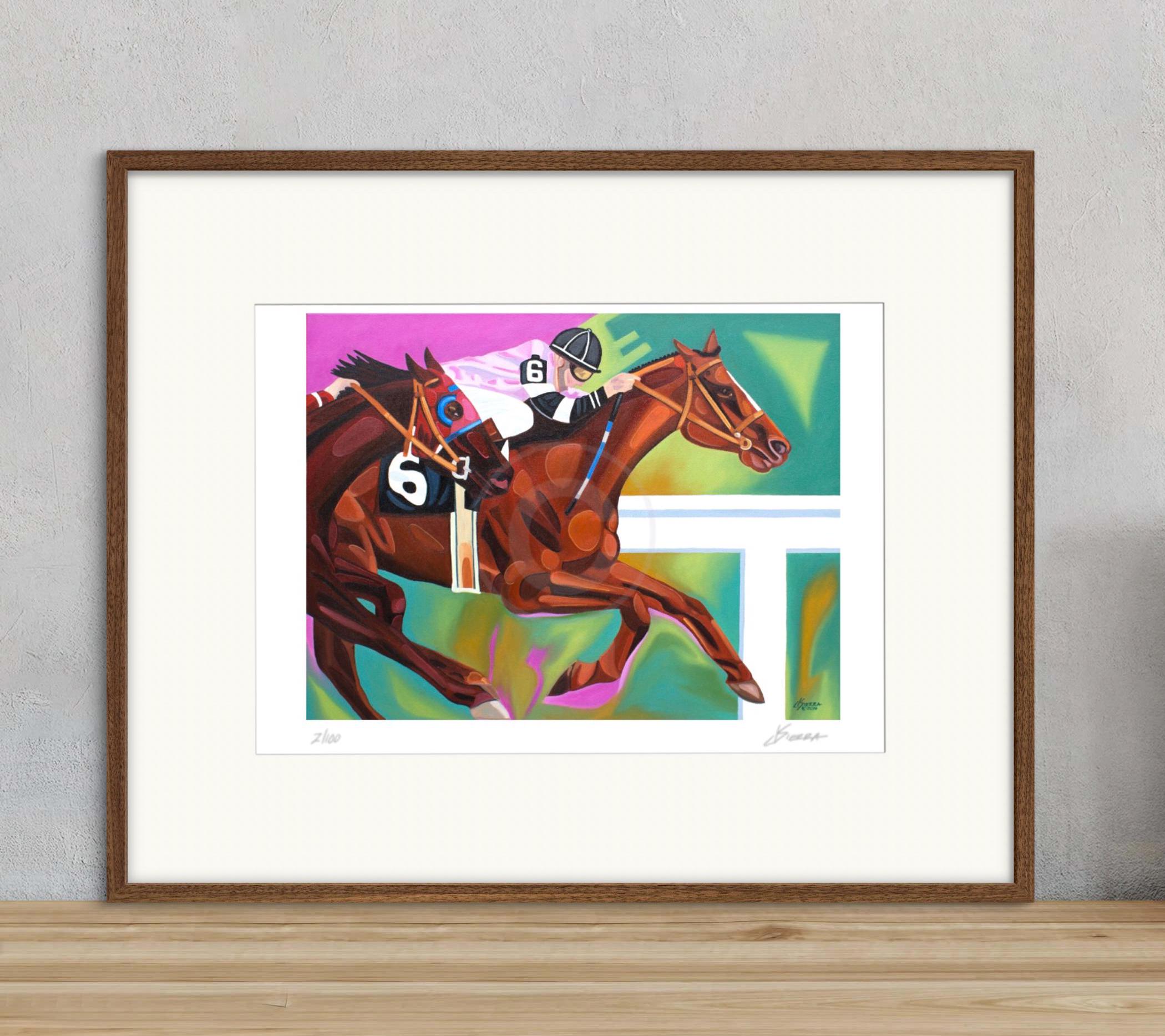 Triple Crown Winner Affirmed and Alydar Painting | Signed Print of Original | Thoroughbreds Art for Horse Racing Enthusiast | Equine Gift