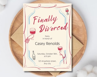 Finally Divorced Party Invitation | Editable Digital Template | Divorce Celebration Invite | Fresh Start Party Invitation | Instant Download