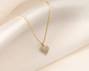 Minimal Heart Fingerprint Necklace in 14K Gold, Fingerprint Jewelry, Personalized Fingerprint Necklace, Memorial Necklace, Christmas Gift