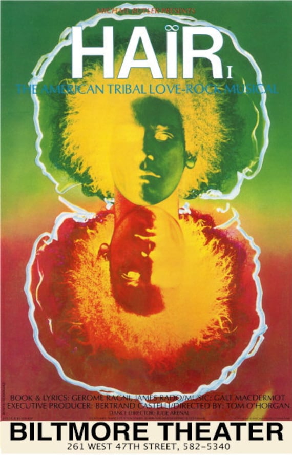 アート・デザイン・音楽 The Dressed Hair 1968 Hair Musical Broadway Poster: Signed Certificate - Etsy