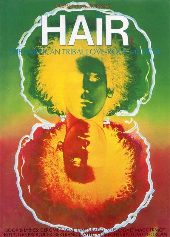 ブロードウェイ・ミュージカル『ヘアー (Hair)』 ポスター 骨董品 1968 Hair Musical Broadway Poster: Signed Certificate - Etsy