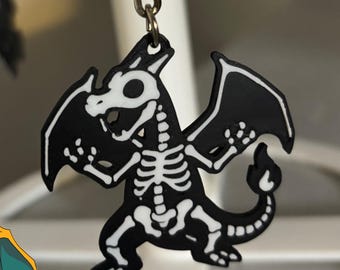 Charizard Skeleton Style Keychain