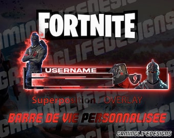 Custom Dark Knight Health Bar Overlay for Streaming on Twitch, OBS, Youtube...