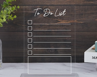 Clear Acrylic To-Do List Table Sign: Office Desk Planner