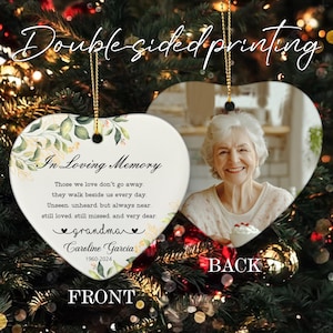 Personalized Memorial Ornament, In Loving Memory Christmas Ornament, Loss of Father Gift, Sympathy Gift, Remembrance Gift, Photo Ornament