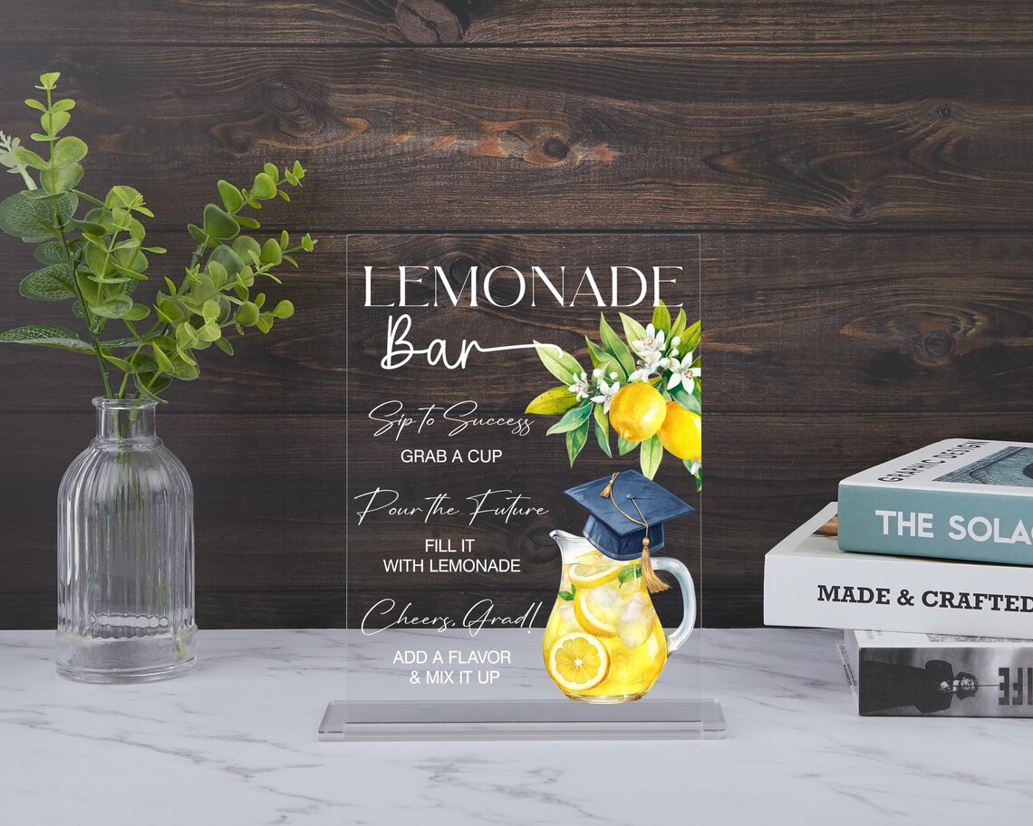 Graduation Lemonade Bar Sign, Grad Party Drink Station Signs, Drink ...