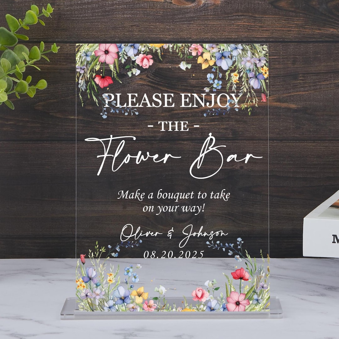 Flower Inn Sign Wildflower Flower Bar Sign, Bridal Shower, Make a Bouquet Flower ...