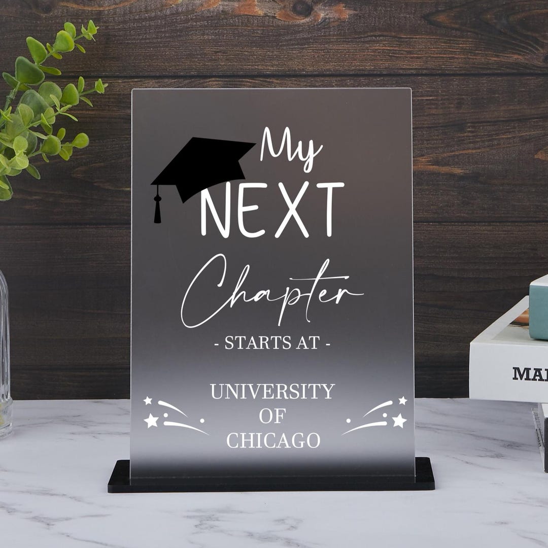 Graduation Table Signs, My Next Chapter Start at Sign, Acrylic Grad ...