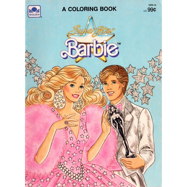 PDF File Super Star BARBIE GOLDEN Coloring Book 10 Pages