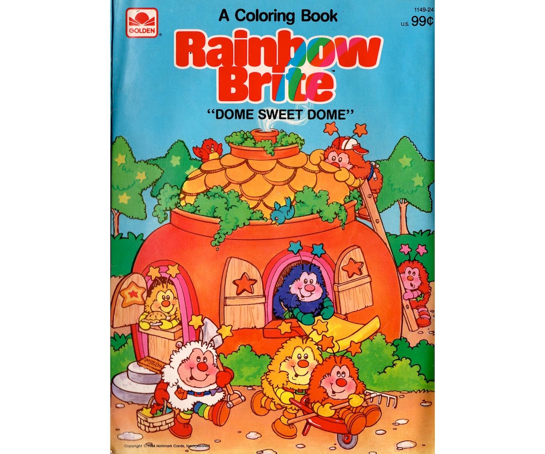 Vintage 1984 Rainbow Brite Happy Birthday, Buddy Blue A Golden Book Children’s