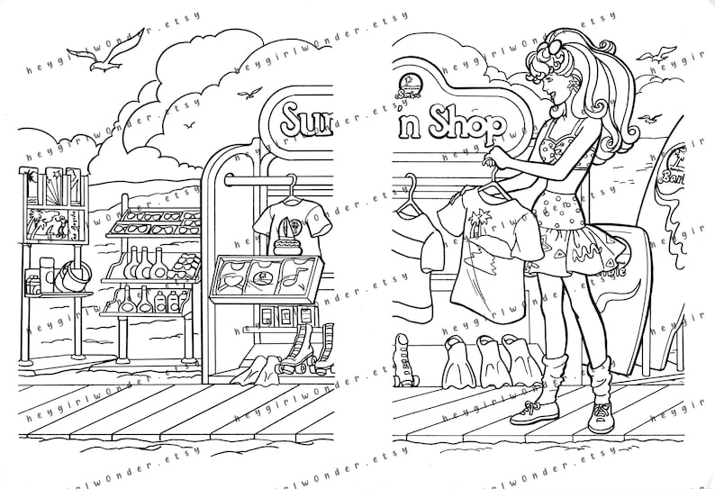 Archivo PDF: California Dream BARBIE Golden Coloring Book (10 páginas) imagen 2