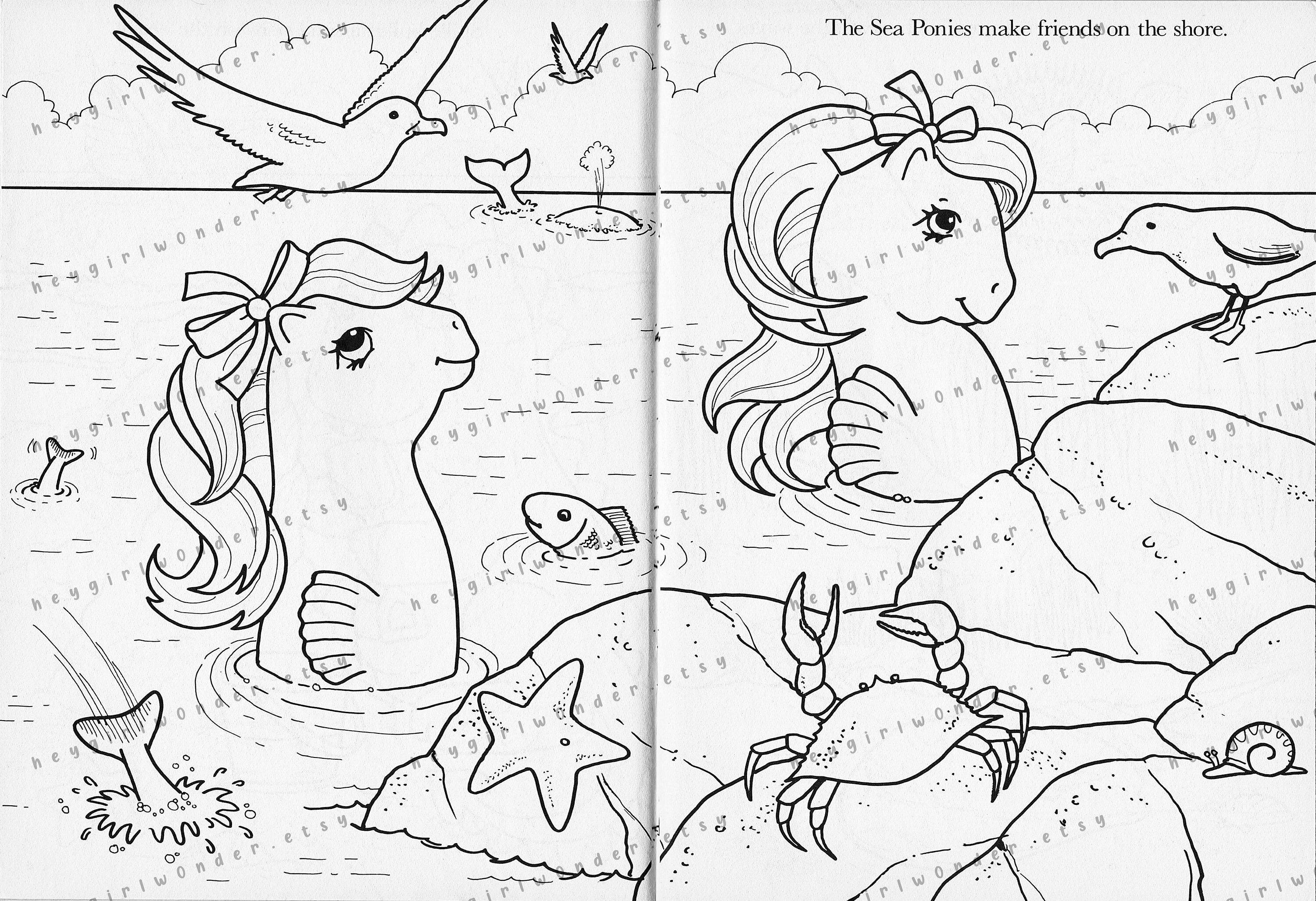 PDF File 1985 The Sea Ponies My Little Pony Coloring Book 10 | Etsy