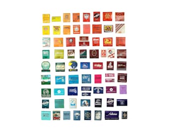 Michigan Vintage Historic Matchbook Collection Glicee Print Rainbow Art Print 16x20"