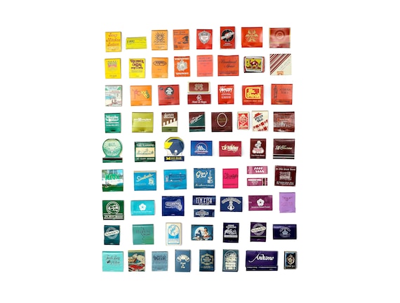 Michigan Vintage Historic Matchbook Collection Glicee Print Rainbow Art Print 16x20"