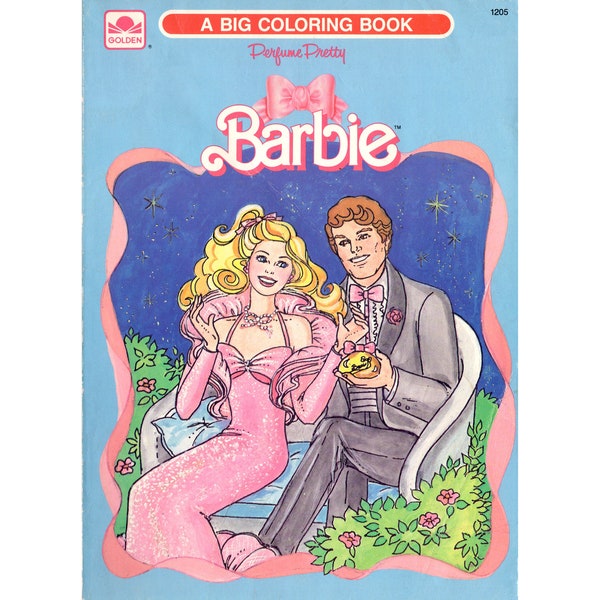 PDF File Perfume Pretty BARBIE Golden Coloring Book 10 Pages