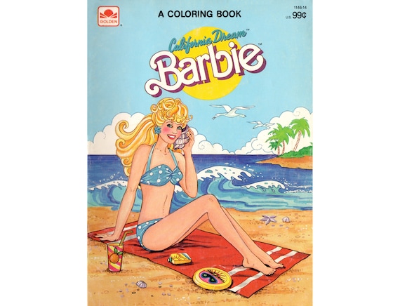 PDF File California Dream BARBIE Golden Coloring Book 10 Pages