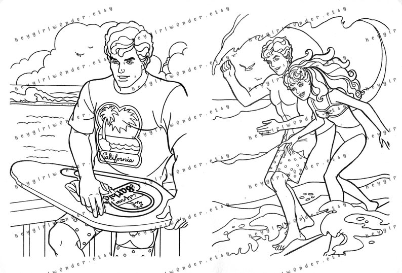 Archivo PDF: California Dream BARBIE Golden Coloring Book (10 páginas) imagen 6
